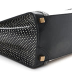 Polka Dot Snakeskin Smooth Calfskin Micro Luggage Black White