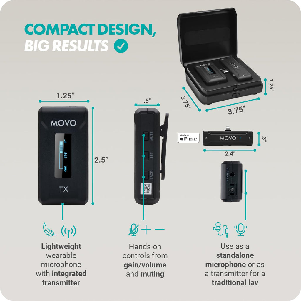 Movo WMX-2-L Wireless Microphone for Lightning