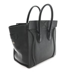 Drummed Calfskin Mini Luggage Black