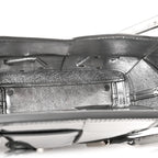 Mirror Laminated Nappa Maxi Intrecciato Mini Arco  Silver