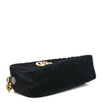Velvet Matelasse Small GG Marmont Chain Shoulder Bag Black