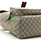GG Supreme Monogram Tian Web Single Buckle Backpack Beige Multicolor New Acero