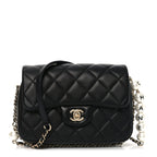 Lambskin Quilted Small My Precious Flap Black