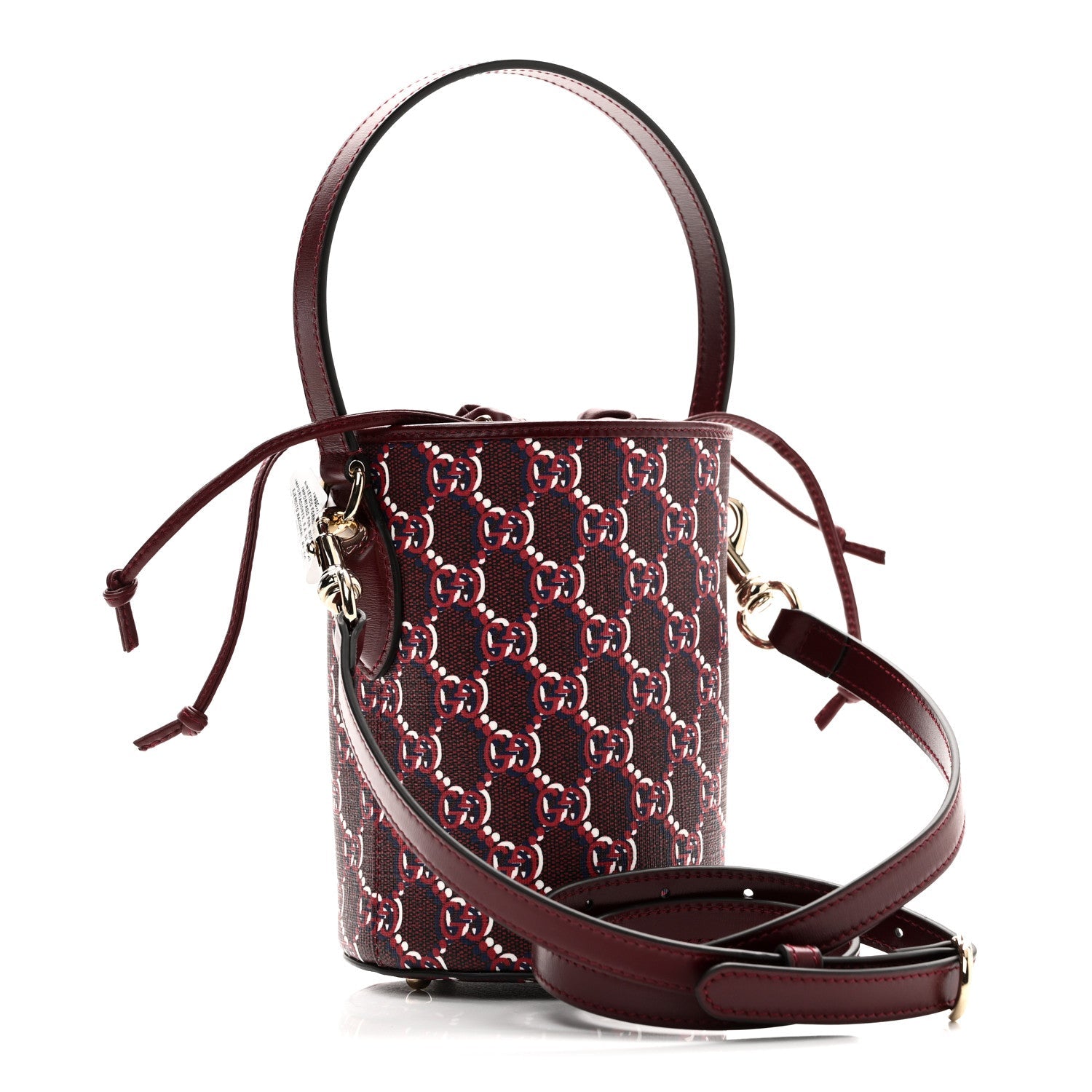 GG Shadow Monogram Mini Bucket Bag Rosso Ancora Red