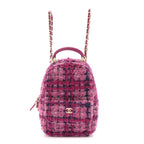 Tweed Quilted CC Mini Classic Backpack Fuchsia Navy