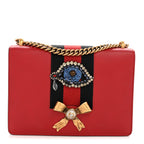 Calfskin Web Medium Peony Chain Shoulder Bag Red