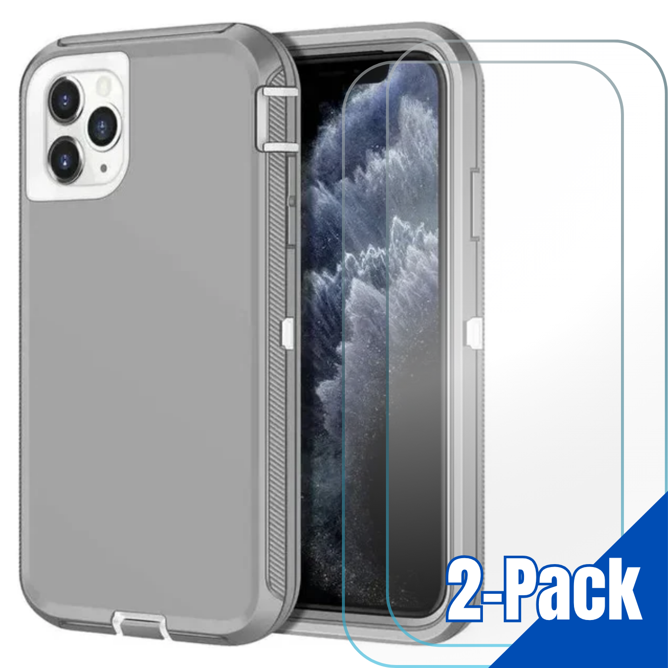 Entronix Bundle Compatible with iPhone 16 Pro Max - Heavy Duty Case & 2 Clear Screen Protectors