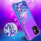Shiny Flowing Glitter Liquid Bumper Case For Apple Iphone 12 Mini In Purple