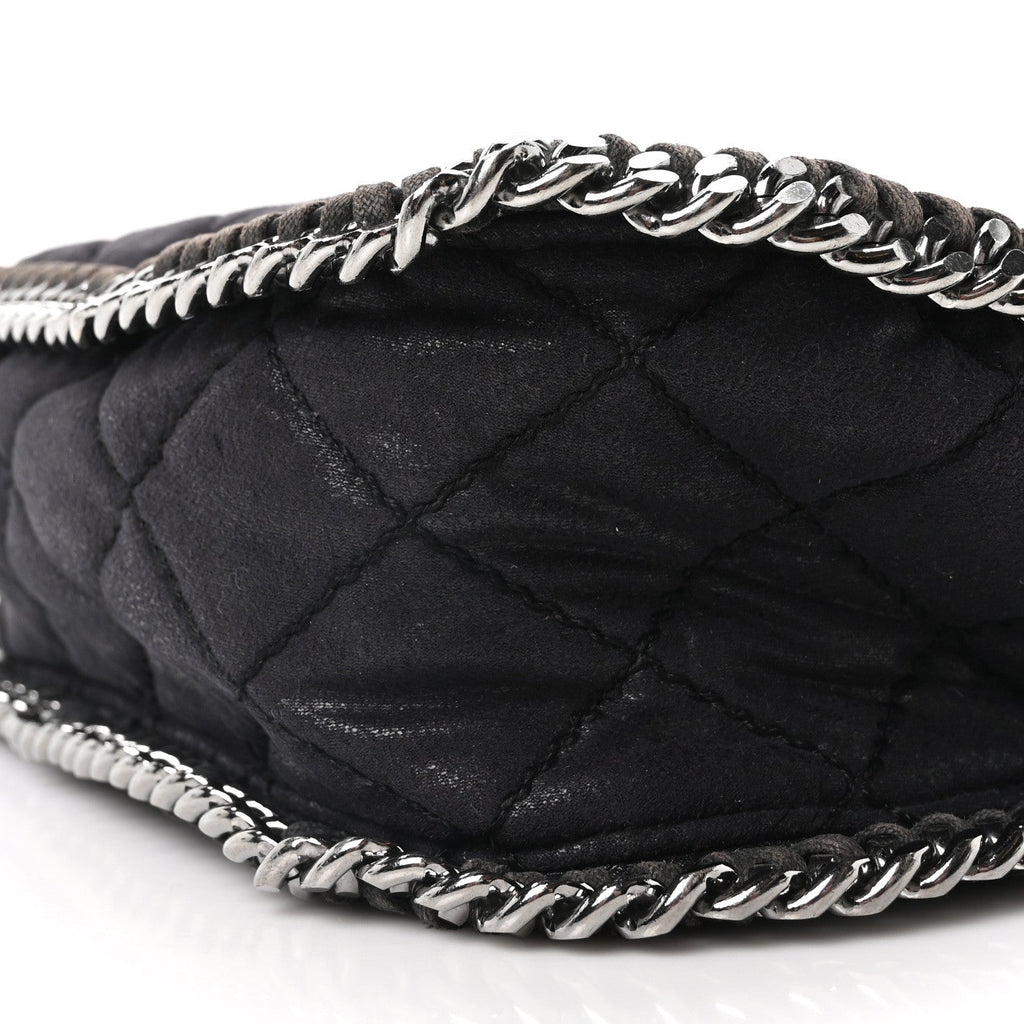 Shaggy Deer Quilted Falabella Shoulder Bag Black
