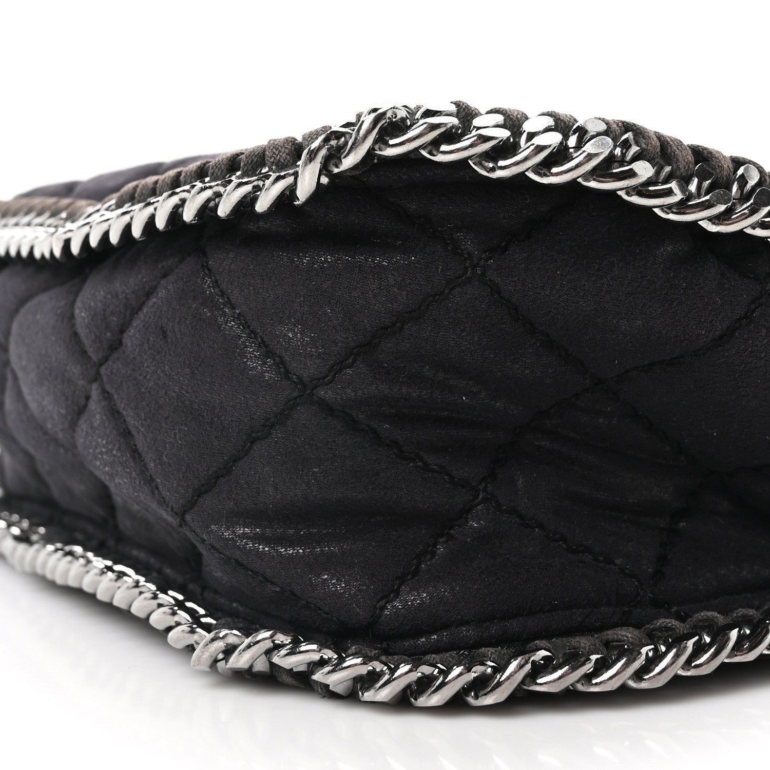 Shaggy Deer Quilted Falabella Shoulder Bag Black