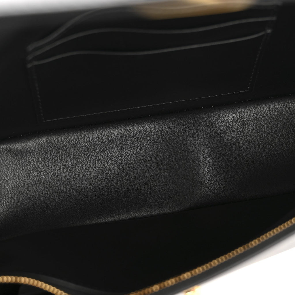 Box Calfskin 30 Montaigne Avenue East West Mini Bag Black