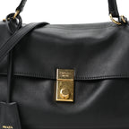 Calfskin Medium Soft Sound Shoulder Bag Black