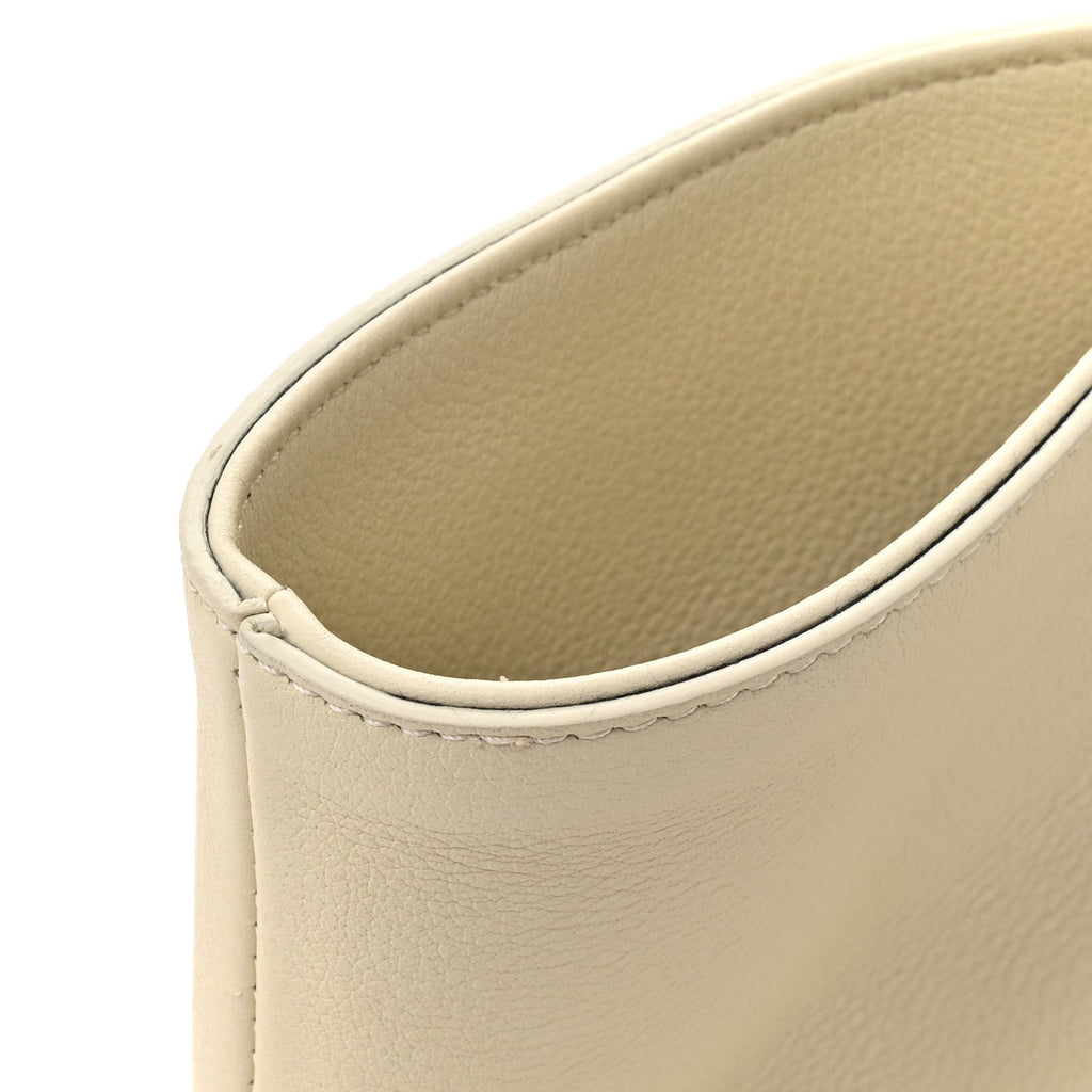 Pebbled Calfskin Medium Amelia Tote Ivory