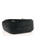 Calfskin Stitched Small Ring My Bag Flap Crossbody Bag Black