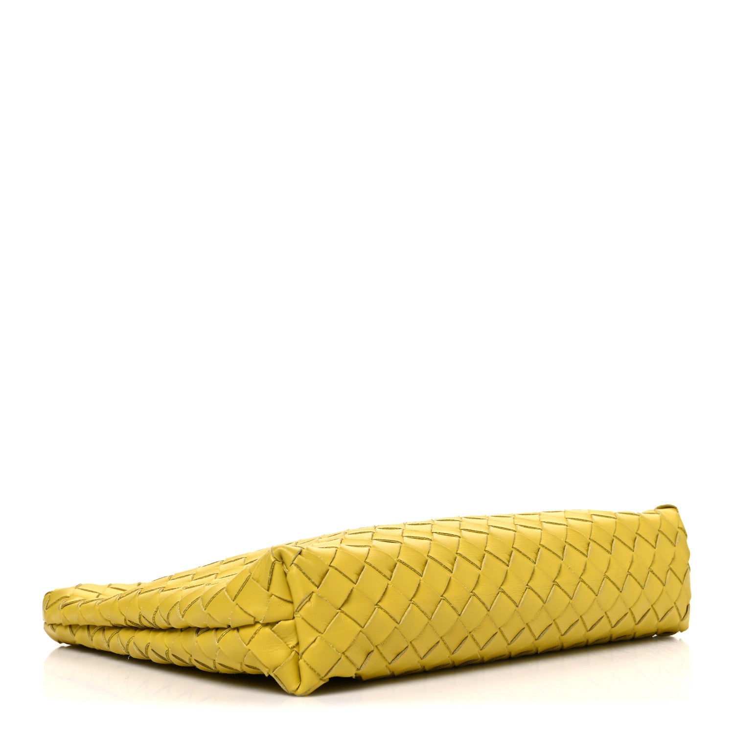 Nappa Intrecciato Fold Clutch Lemon