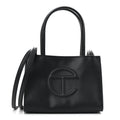 Vegan Leather Small Shopping Bag Black