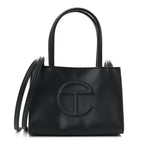 Vegan Leather Small Shopping Bag Black