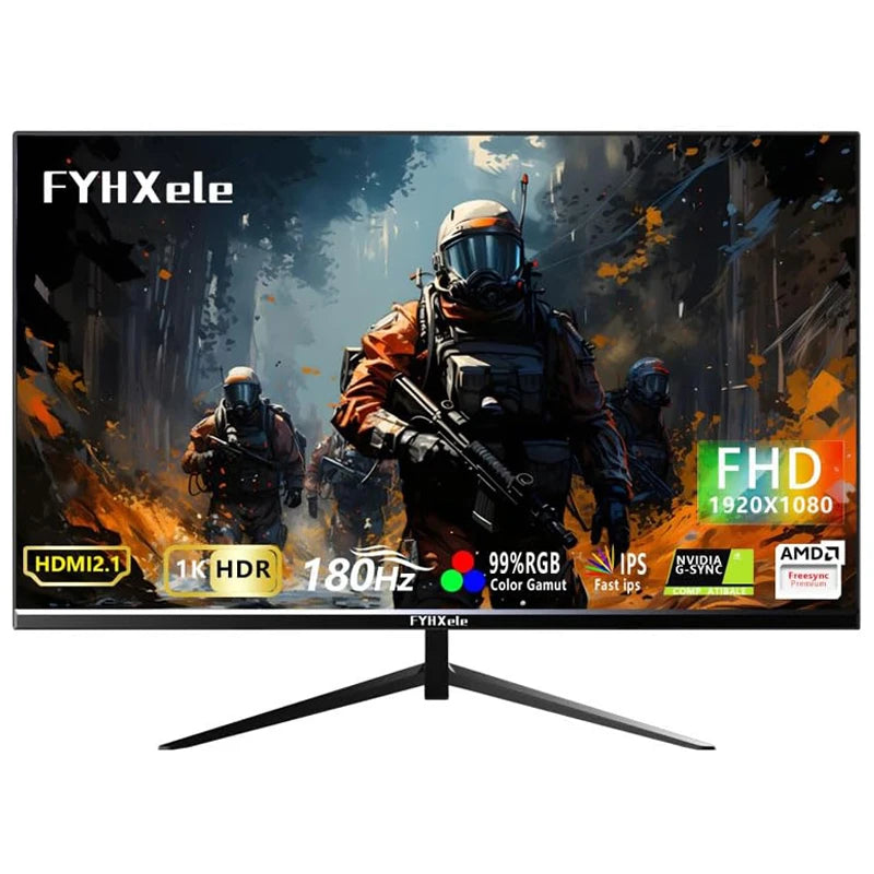 24-Inch 180Hz Gaming Monitor - 1K FHD LCD Display with 1ms Response Time, Eye Care Technology, HDR Support, G-Sync Compatible, VESA Mountable