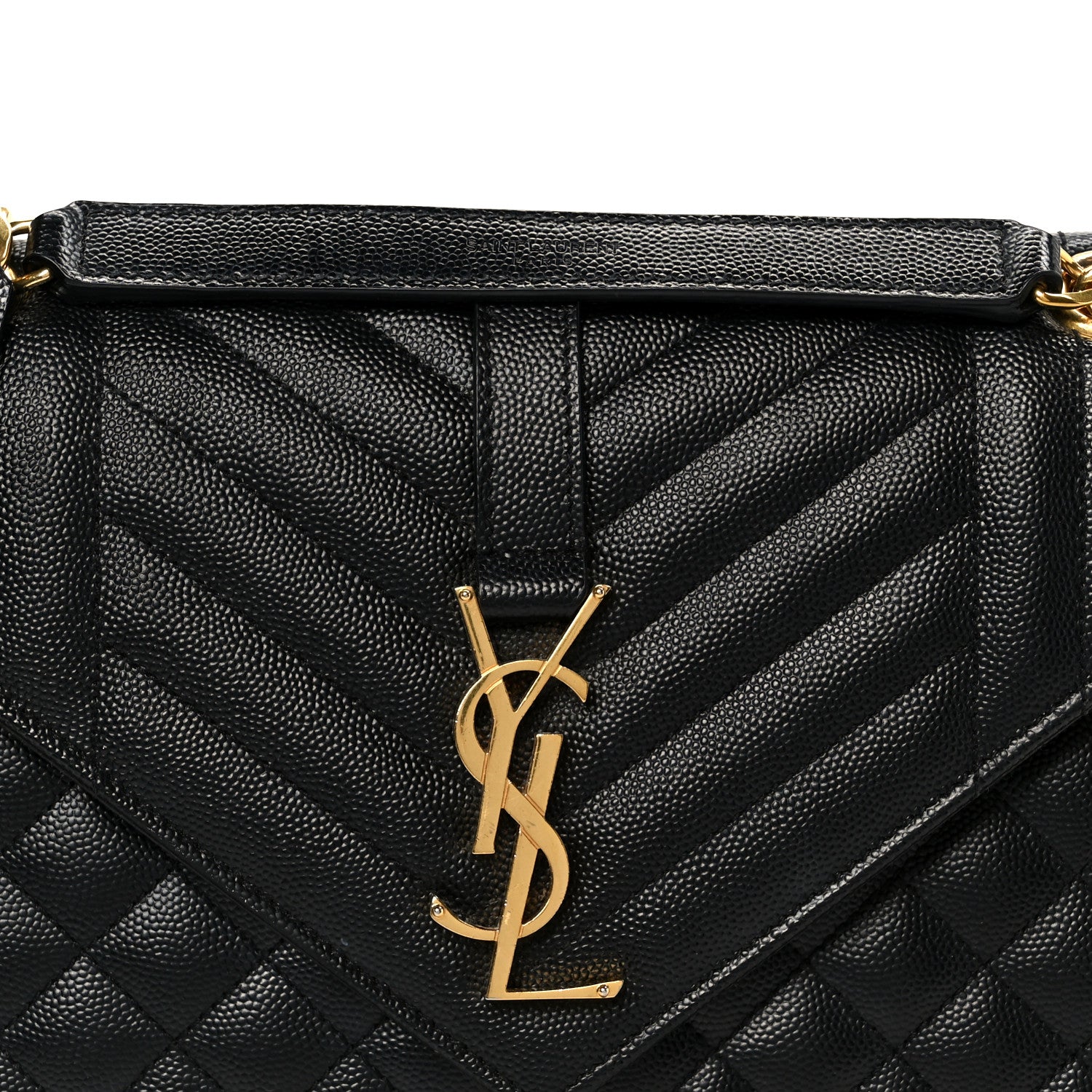 Grain De Poudre Textured Mixed Matelasse Triquilt Medium Monogram Satchel Black