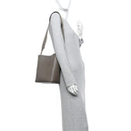 Soft Grained Calfskin Small Sangle Bucket Bag Taupe