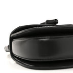 Moire Fabric Calfskin Rhinestone Monogram Monochrome Mini Bamboo 1947 Top Handle Chain Bag Black