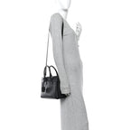 Calfskin Crocodile Embossed Baby Sac De Jour Black
