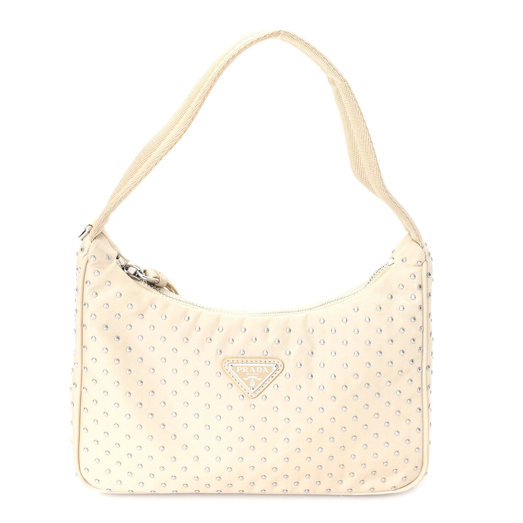 Tessuto Nylon Studded Mini Re-Edition Bag Deserto