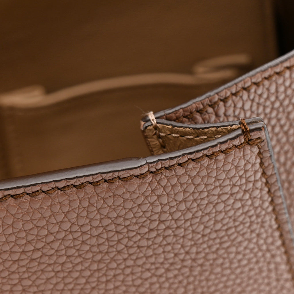 Grained Calfskin Sofia Satchel Moka