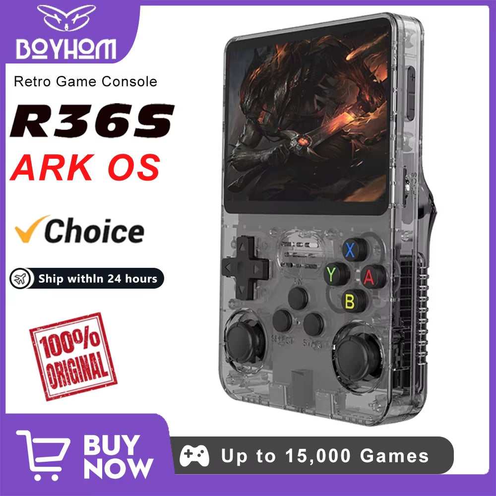 R36S Retro Handheld Game Console - 128GB, Linux System, 3.5 Inch IPS Display, Portable Gaming Device, Ideal Gift for Kids