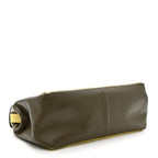 Calfskin Colorblock Mime Single Handle Bag Cream Burgundy Multicolor