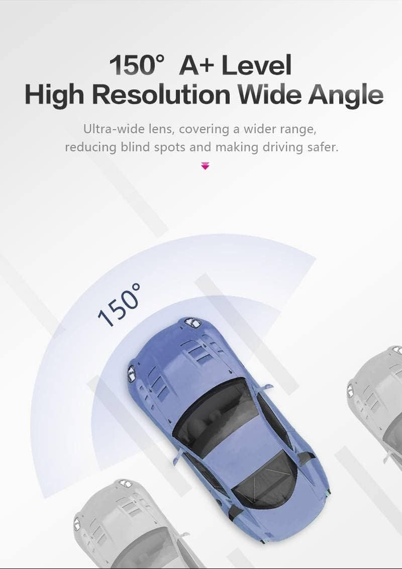 4K UHD 9.66" Mirror Front and Rear Dual Dash Camera Voice Control, Night Vision Touch Screen Waterproof Back Camera, 150 degreesWide Angle Monitoring Range with 64G SD Card