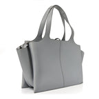 Smooth Calfskin Medium Tri-Fold Bag Pearl Grey