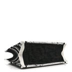 Canvas Embroidered Medium Paris Book Tote Black White