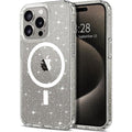 Entronix [Magnetic] Case Compatible with iPhone 16 Pro - [Hard Back] Glitter Clear