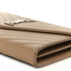 Grain De Poudre Matelasse Chevron Monogram Chain Wallet Taupe