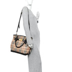 Haymarket Check Medium Golderton Tote Chocolate