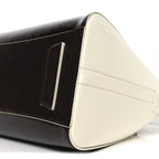 Textured Patent Calfskin Small Tri-Color Antigona Black White Brown