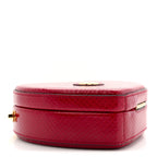 Snakeskin Broadway Mini Heart Top Handle Bag Rasberry Candy