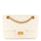 Aged Calfskin Quilted 2.55 Reissue Mini Flap White