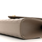Grain De Poudre Textured Mixed Matelasse Triquilt Small Monogram Satchel Greyish Brown