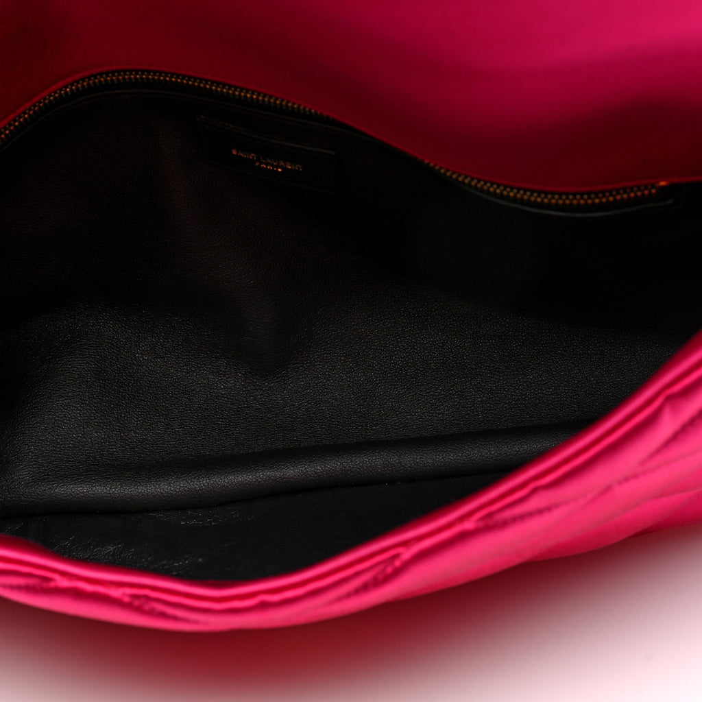 Satin Quilted Sade Puffer Envelope Clutch Bubblegum