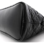 Calfskin Quilted ES Giant Travel Bag Black