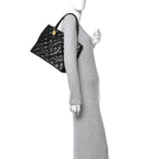 Caviar Quilted Medallion Tote Black