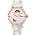 Edox Women's Automatic Watch Les Vauberts Open Heart Rose Gold 37mm