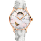 Edox Women's Automatic Watch Les Vauberts Open Heart Rose Gold 37mm