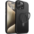 Entronix [Magnetic] Case Compatible with iPhone 15 Pro Max - Translucent Frosted Matte Gripstand