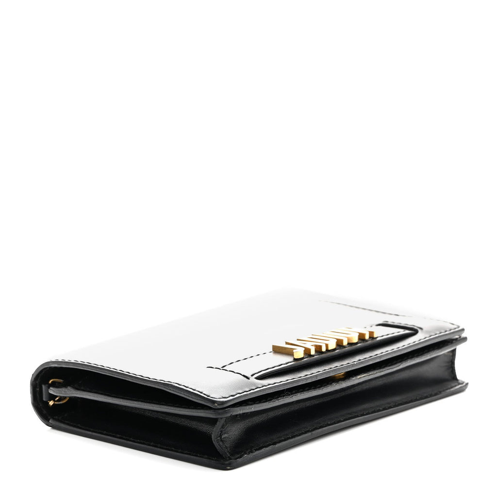 Calfskin J'Adior Wallet on Chain Pouch Black