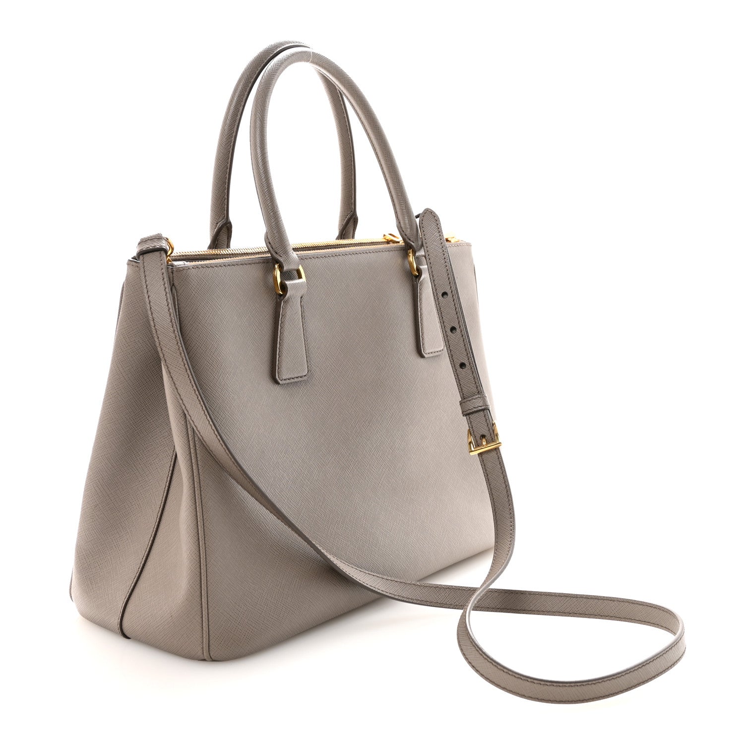 Saffiano Lux Large Galleria Double Zip Tote Argilla