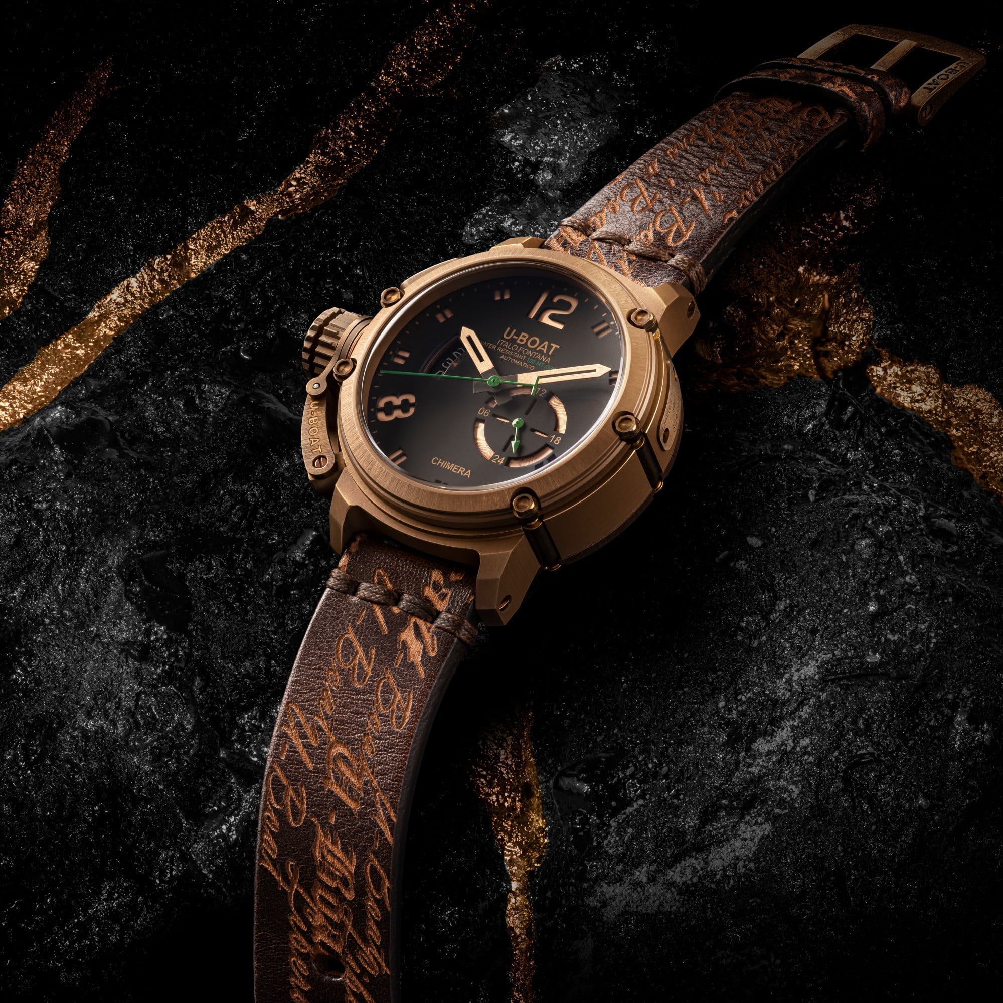 U-Boat Men's Watch Chimera 46mm Green Bronze