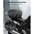 Motorcycle Tail Bag, 10 L Motorcycle Rear Seat Bag with Waterproof Rain Cover, Outdoor Sports Motorbike Luggage Storage Trunk Rack Backpack Handbag with Shoulder Strap and Inner Pocket, Black